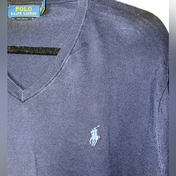 Polo Ralph Lauren Pima Cotton Navy Size XL & TG Mens New wTag Lightweight V Neck - Picture 2 of 4